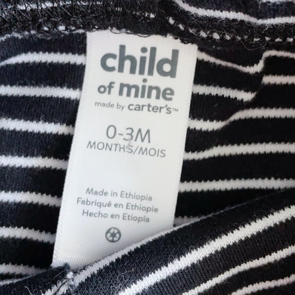 🧸 SALE! (5 for $15, 8 for $22, 12 for $30) Carter’s Black stripe legging 0-3m - Picture 4 of 4